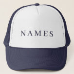 Simple Navy Blue Custom Name Elegant Trucker  キャップ<br><div class="desc">Simple Navy Blue Custom Add Your Name Elegant Design for Anyone.</div>