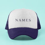 Simple Navy Blue Custom Name Elegant Trucker  キャップ<br><div class="desc">Simple Navy Blue Custom Add Your Name Elegant Design for Anyone.</div>
