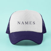 Simple Navy Blue Custom Name Elegant Trucker キャップ
