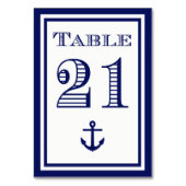 Simple Navy Blue Framed Anchor Table Card #21 テーブルナンバー (裏面)