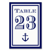 Simple Navy Blue Framed Anchor Table Card #23 テーブルナンバー (裏面)