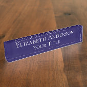 Simple Navy Blue Name Plate デスクネームプレート (側面)