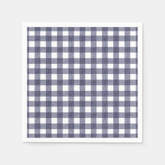 Simple navy gingham スタンダードカクテルナプキン (正面)