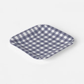 Simple navy gingham paper plates ペーパープレート (傾斜あり)