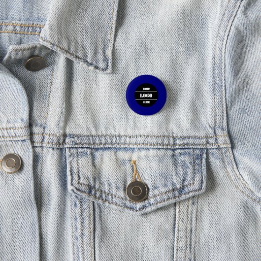 Simple Navy Personalized Solid Color Button 缶バッジ (インサイチュ)