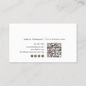 Simple Neutral Beige Professional QR Code 名刺 (裏面)