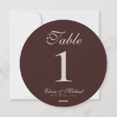 Simple Neutral Brown Wedding Table Number シーズンカード (裏面)