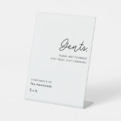 Simple Neutral Gentlemen Wedding Bathroom Basket 台座サイン (正面)