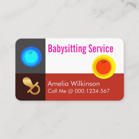 Simple Night and Day Babysitting Service 名刺 (正面)
