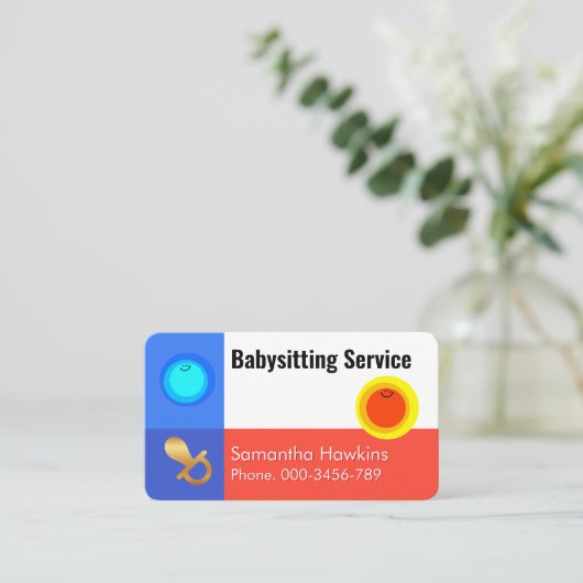 Simple Night and Day Babysitting Service 名刺 (スタンド正面)