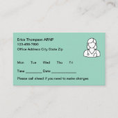 Simple Nurse Practitioner Appointment Cards 予約カード (正面)