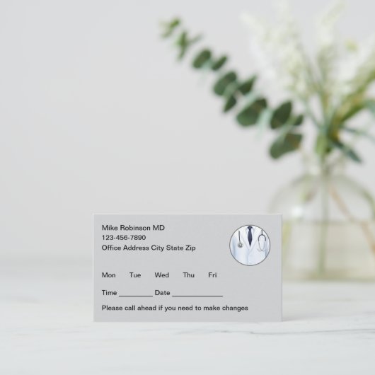 Simple Nurse Practitioner Appointment Cards 予約カード (スタンド正面)