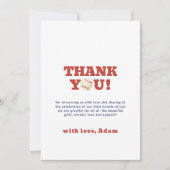 Simple Oh Boy Little Slugger Baseball Baby Shower  サンキューカード (正面)