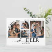 Simple Oh Deer What a Year Photo Collage Christmas カード (スタンド正面)