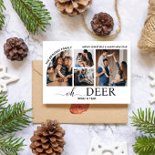 Simple Oh Deer What a Year Photo Collage Christmas カード