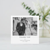 Simple Old Money Elegant Photo Wedding Square サンキューカード (スタンド正面)