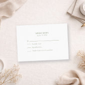 Simple Olive Green Custom Photo Wedding RSVP Card