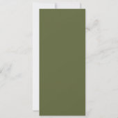 Simple Olive Green Wedding Menu Card 招待状 (裏面)