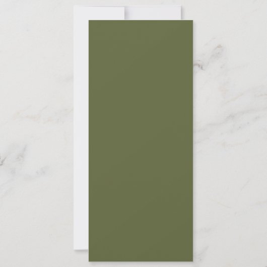 Simple Olive Green Wedding Menu Card 招待状 (裏面)