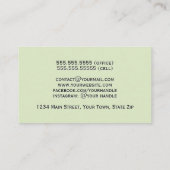 Simple Olive & Sage Green Wavy Watercolor Lines 名刺 (裏面)