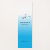 Simple Ombre Blue Personalized ヨガマット (正面)