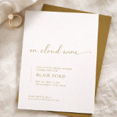 Simple On Cloud Wine Bridal Shower Invitation 招待状