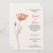 Simple Orange Color Invitation 招待状 (正面/裏面)