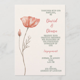 Simple Orange Color Invitation 招待状