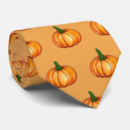Simple Orange Pumpkin Pattern ネクタイ