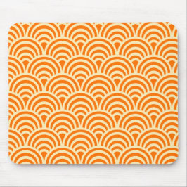 Simple Orange Scallop Pattern マウスパッド