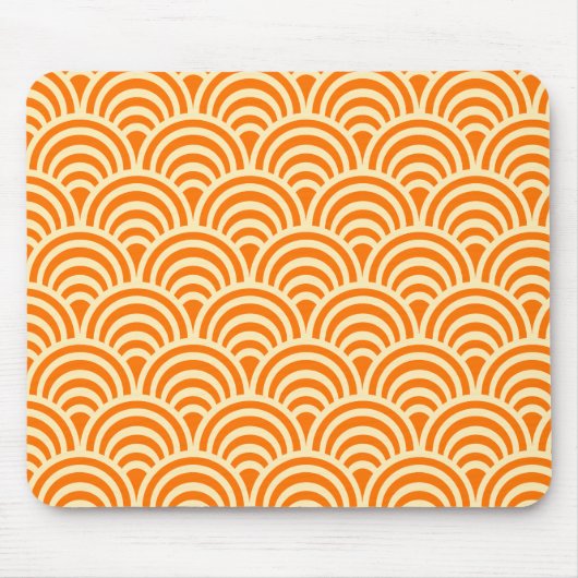 Simple Orange Scallop Pattern マウスパッド (正面)