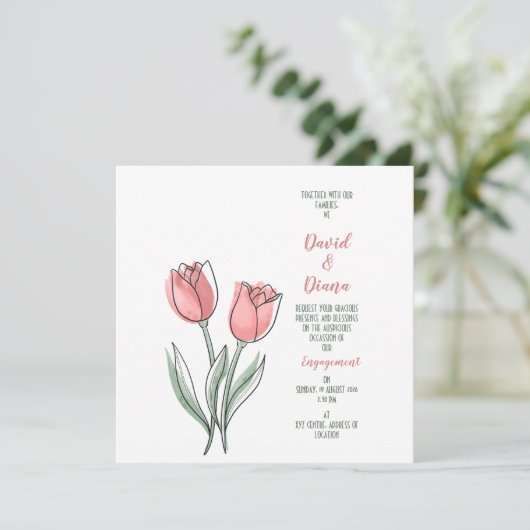 simple orange Wedding invitation (スタンド正面)