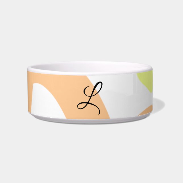Simple orange yellow watercolor add your monogram  ボウル (正面)