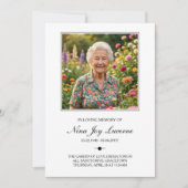 Simple Order of Service Photo Funeral Program 招待状 (正面)