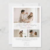 Simple Our First Christmas Elegant Script 3 Photo シーズンカード (正面)