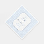 Simple Pale Blue Toy Blocks Baby Shower Party スタンダードランチョンナプキン (角)