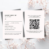Simple Pale Pink Meal Choice Wedding RSVP Card