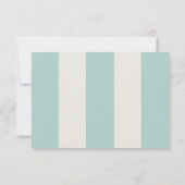Simple Pale Teal Cabana Stripes Wedding RSVP (裏面)