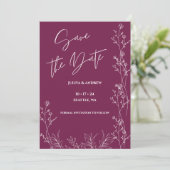 Simple Pansy Purple script wedding  save the date セーブザデート (スタンド正面)