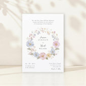 Simple pastel Floral Wedding website qr code 招待状