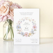 Simple pastel Floral Wedding website qr code 招待状