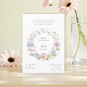 Simple pastel Floral Wedding website qr code  招待状