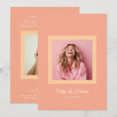 Simple Pastel Minimal High School Photo Grad Frame 案内状 (正面/裏面)