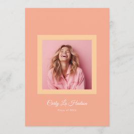 Simple Pastel Minimal High School Photo Grad Frame 案内状