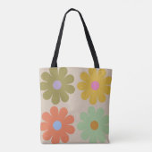 Simple Pastel Vintage Flower Pattern トートバッグ (裏面)