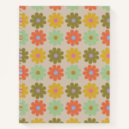 Simple Pastel Vintage Flower Pattern ノートブック