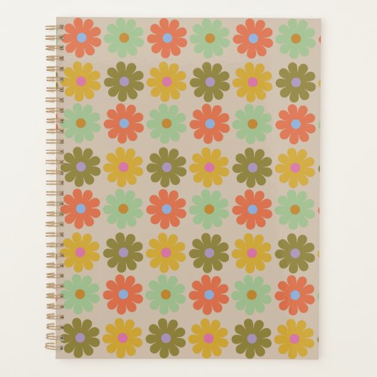 Simple Pastel Vintage Flower Pattern プランナー手帳 (正面)