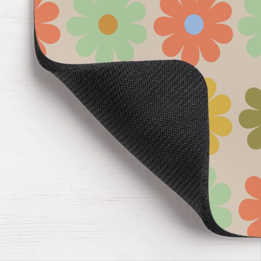 Simple Pastel Vintage Flower Pattern マウスパッド (コーナー)
