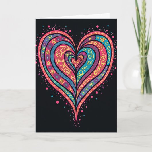 Simple Pattern Heart Card カード (正面)