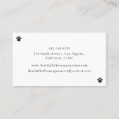 Simple Paw Print Dog Groomer Business Card 名刺 (裏面)